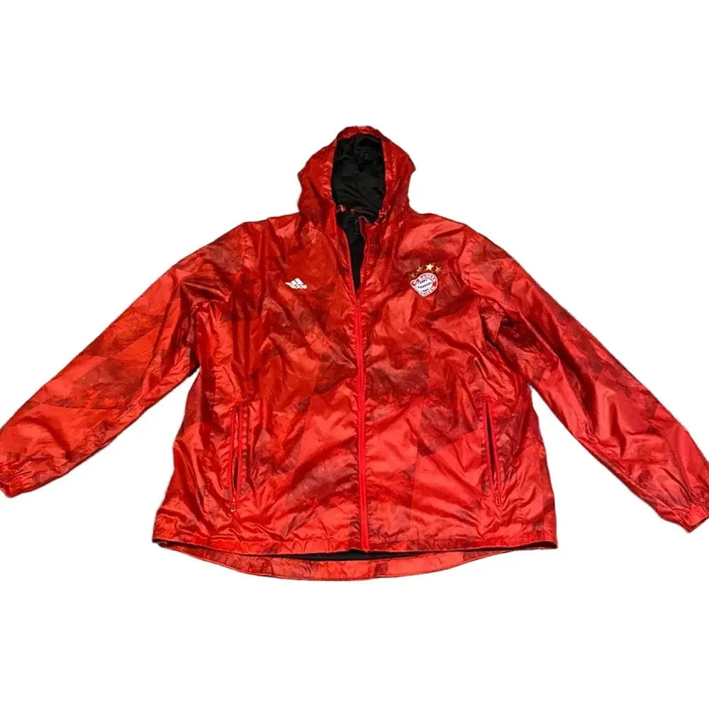 Adidas FC Bayern Munich Full Zip Red Hooded Windbreaker Jacket SIZE XL